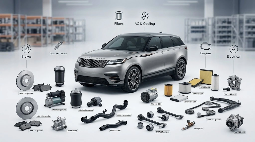 Range Rover Velar spare parts Dubai – genuine, OEM and aftermarket components ready for same-day delivery