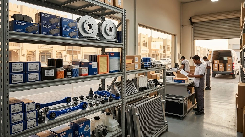 Range Rover aftermarket parts shop Sharjah - premium European aftermarket brake, filter and suspension parts on display