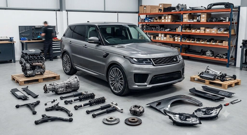 Range Rover used parts shop Sharjah - inspected used and refurbished Land Rover spare parts ready for same-day delivery