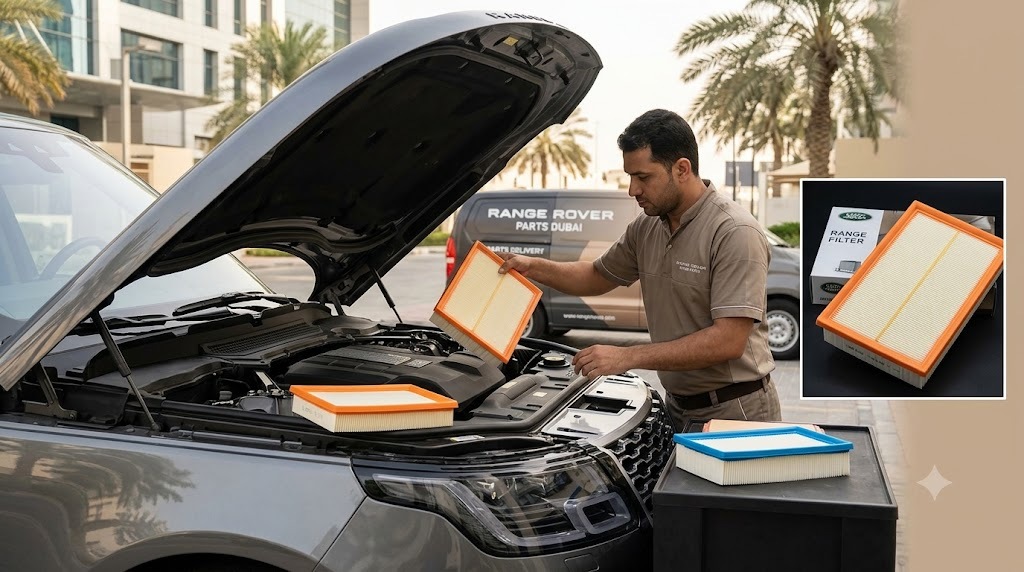 Range Rover air filter Dubai replacement for Vogue Sport Evoque and Velar