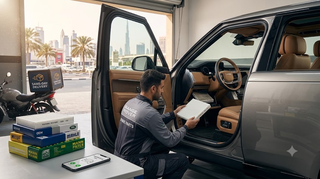 Range Rover cabin/ac filter Dubai replacement for Vogue, Sport, Evoque, Velar, Defender and Discovery